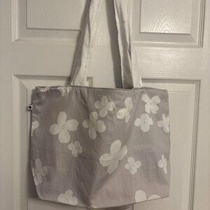 Upcycled Kate Spade Floral Tote Bag: Reversible Cotton Shoulder Bag